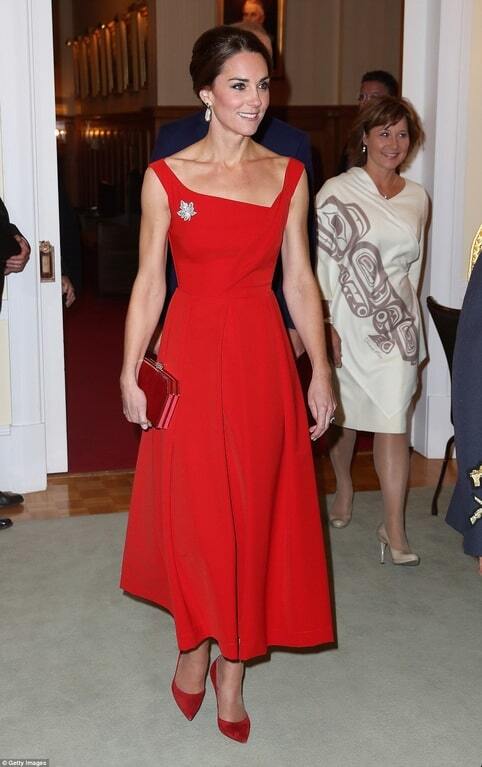 Кейт Миддлтон в роскошном красном платье произвела фурор на приеме в Канаде
