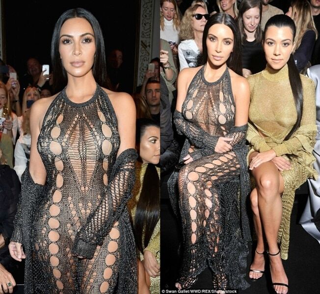 "Голое" платье Ким Кардашьян произвело фурор на Неделе моды в Париже