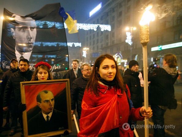 "Смерть ворогам": появились фото факельного шествия в Киеве