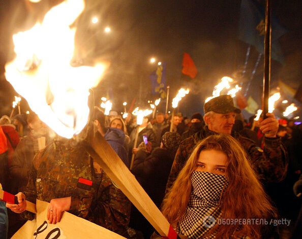 "Смерть ворогам": появились фото факельного шествия в Киеве