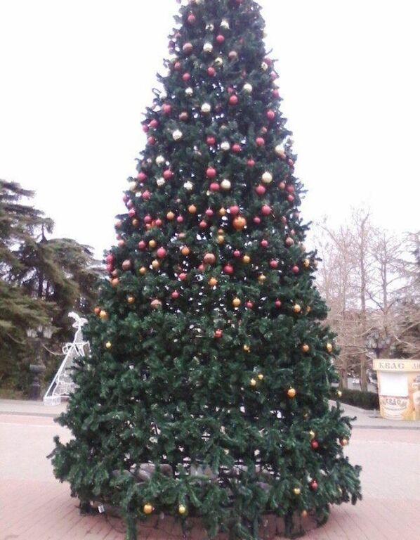 Традиции оккупанта: в Керчи "обобрали" новогоднюю елку. Опубликованы фото