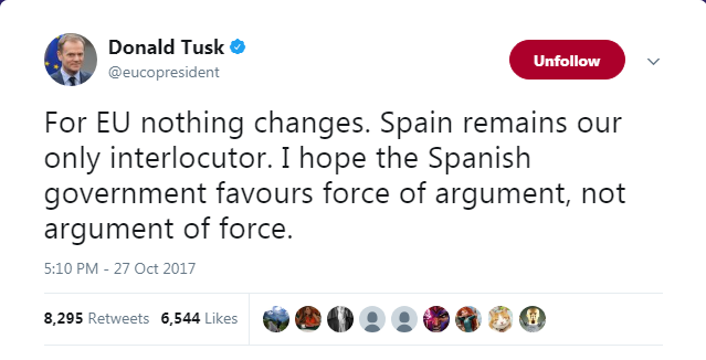 ЄС відреагував на "незалежність" Каталонії