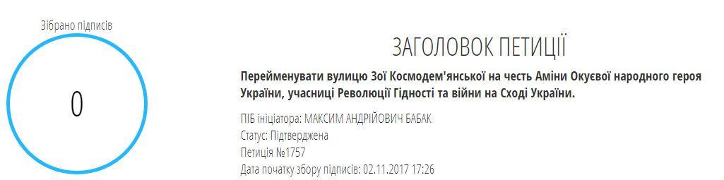 Одну из улиц в Запорожье хотят переименовать в честь погибшей Окуевой