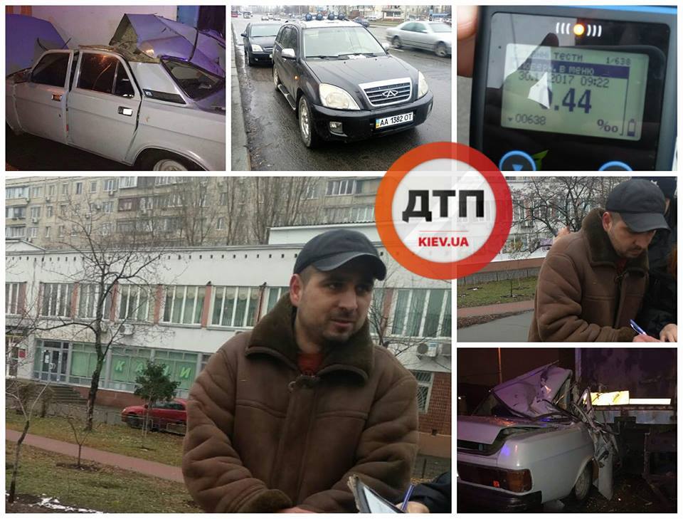 Пьяный кум приехал "спасать": в Киеве нетрезвый водитель устроил жесткое ДТП