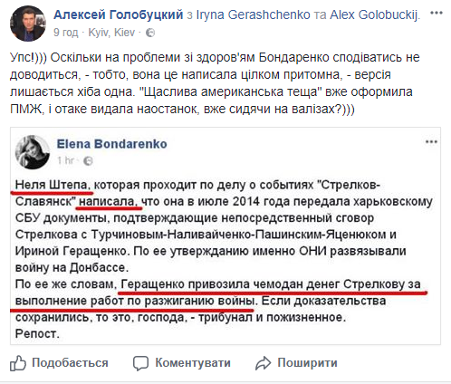 "Маленька бабська помста": екс-регіоналка звинуватила Геращенко в таємній операції зі Стрєлковим