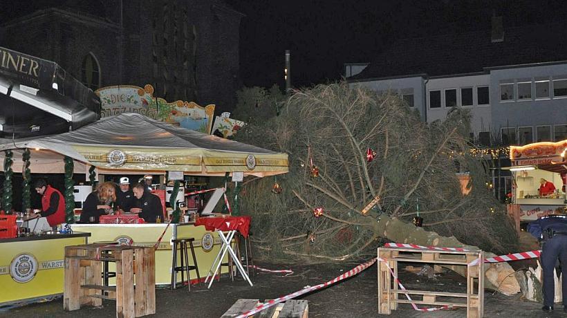 В Германии рождественская ель упала на детскую карусель: есть пострадавшие