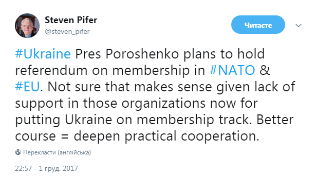 Референдум щодо вступу в НАТО: Києву порадили кращу ідею