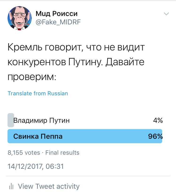 От Путина до свинки Пеппы: в сети избрали российских политиков года