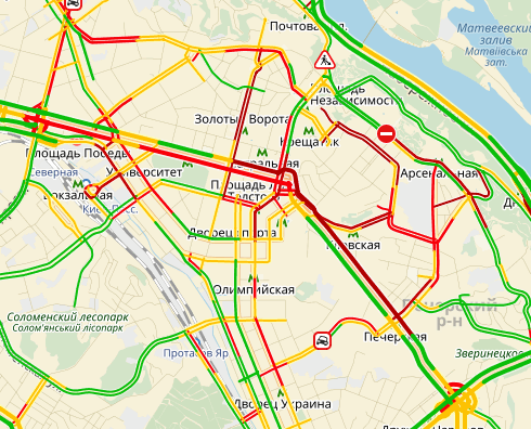 Центр Киева застыл в пробках