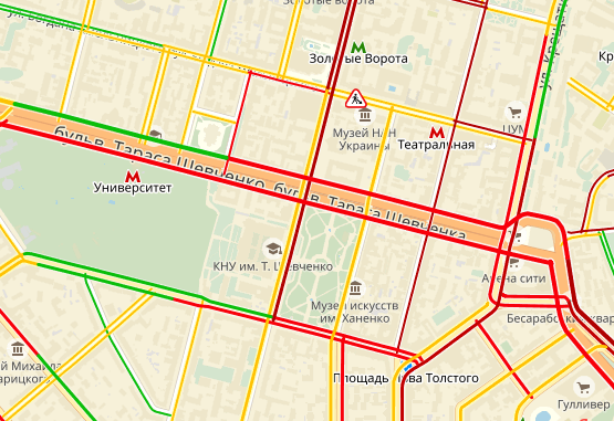 Центр Киева застыл в пробках