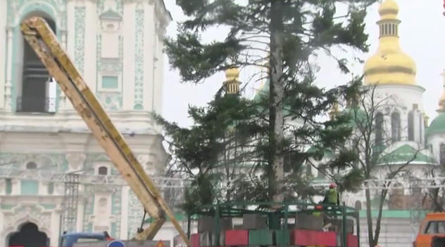 "Внешний вид не очень": в Киеве установили главную елку страны