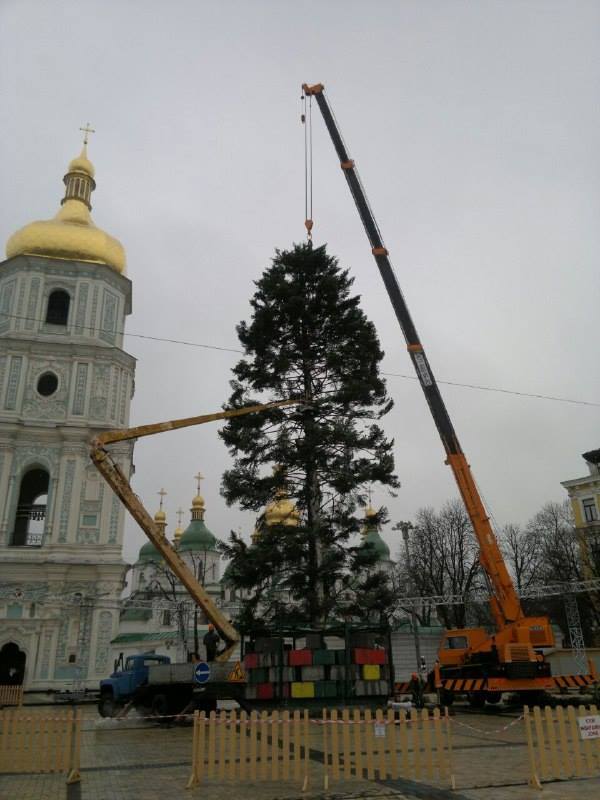 "Внешний вид не очень": в Киеве установили главную елку страны