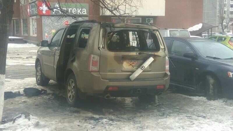Сгорел внедорожник Honda Pilot