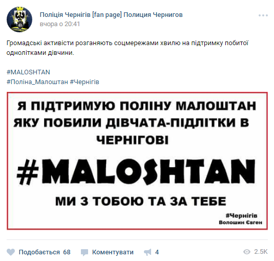 "Ми з тобою": в мережі запустили флешмоб на підтримку жертви банди в Чернігові