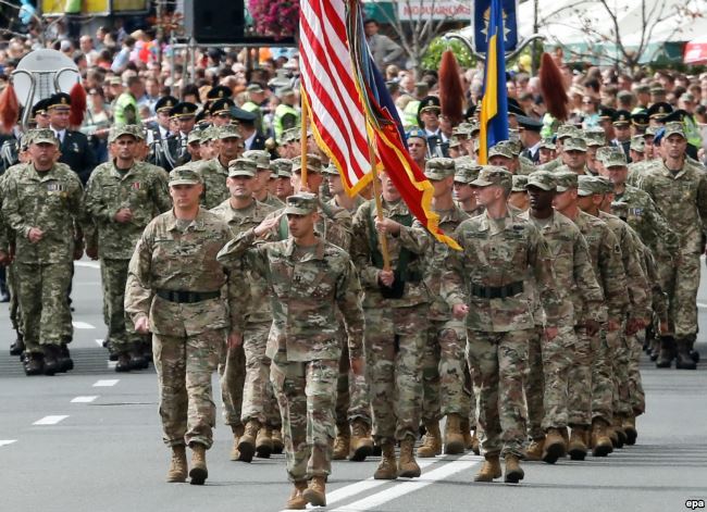 Військові армії США під час військового параду в День Незалежності України. Київ, 24 серпня 2017 року