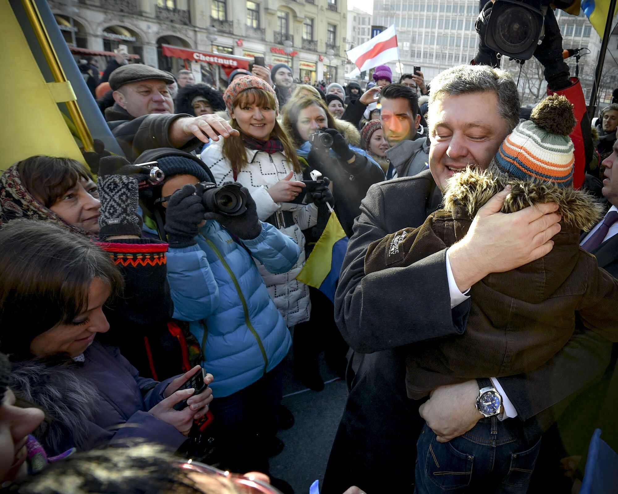 Импровизированный митинг украинцев в Мюнхене. 07.02.2015