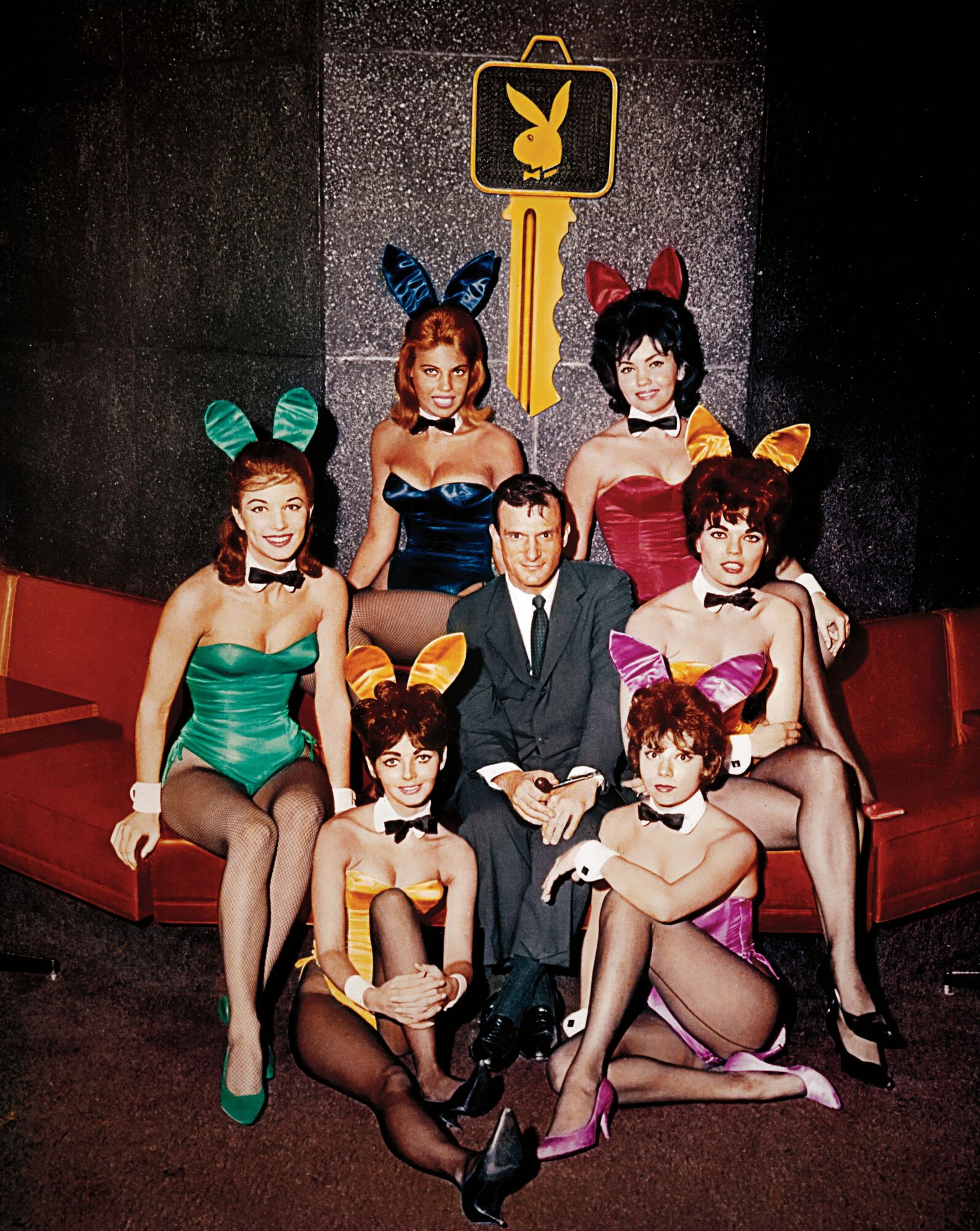 Х'ю Хефнер із зайчиком Playboy Club/Чикаго, 1960 рік