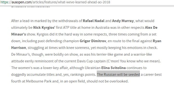 Связано с Россией: организаторы Australian Open оконфузились со Свитолиной