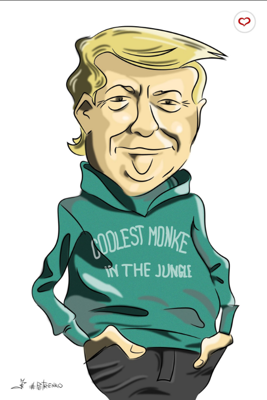 "Самая крутая обезьяна": громкий скандал с Трампом изобразили в едкой карикатуре