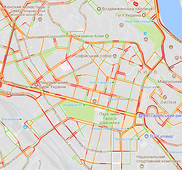 Київ застряг у заторах