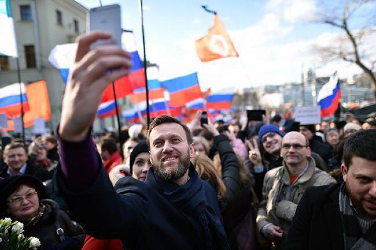 Алексей Навальный на акции протеста