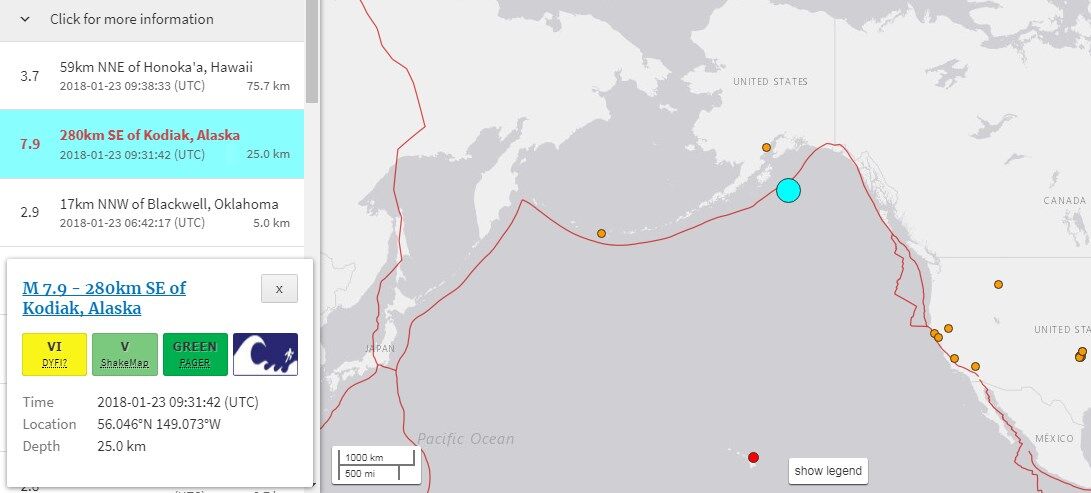 Опасность цунами: у берегов США произошло мощное землетрясение