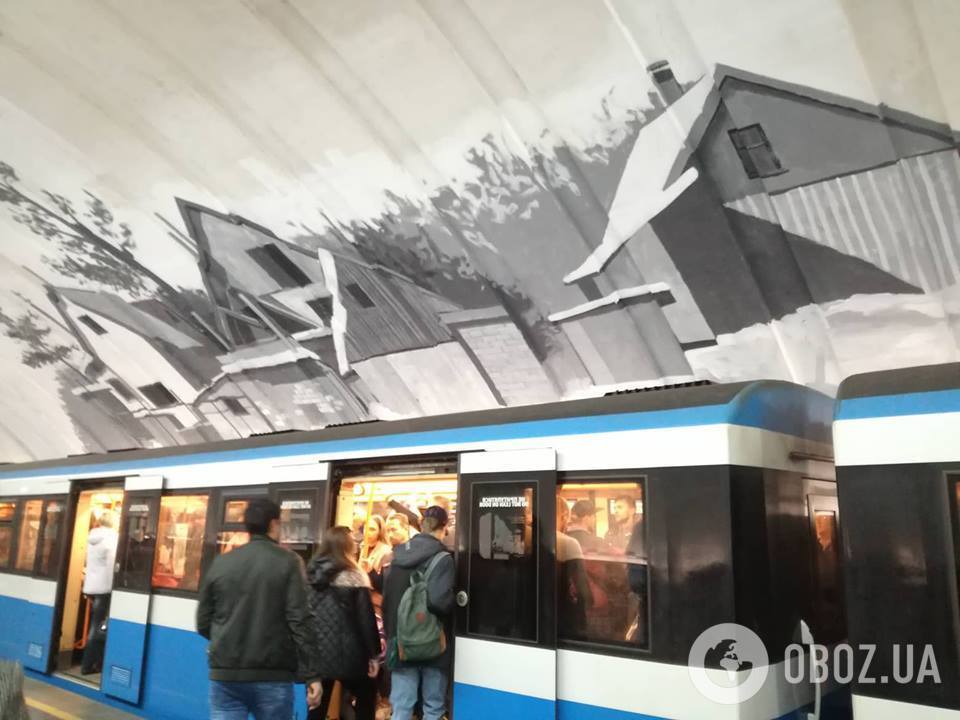 Масштабный мурал в киевском метро вызвал споры в сети