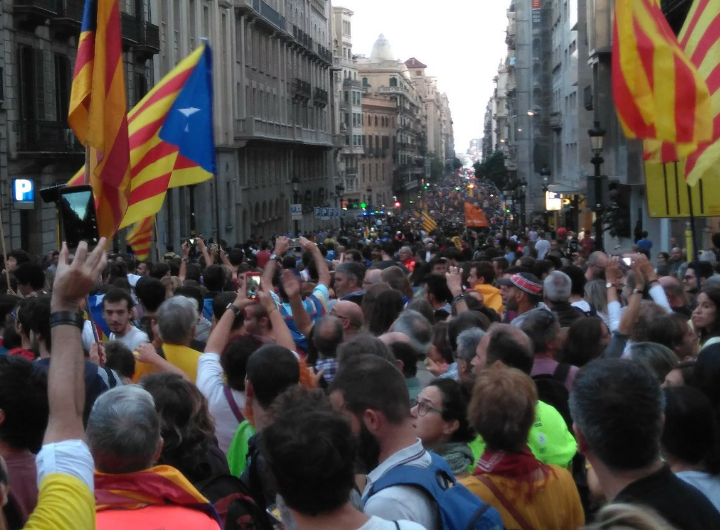 Протесты сепаратистов Каталонии в Барселоне