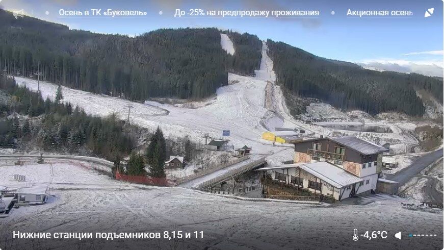 На известном курорте Украины выпал снег: появились новые фото и видео