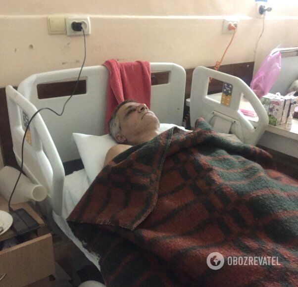 Николай Черненький после нападения в больнице