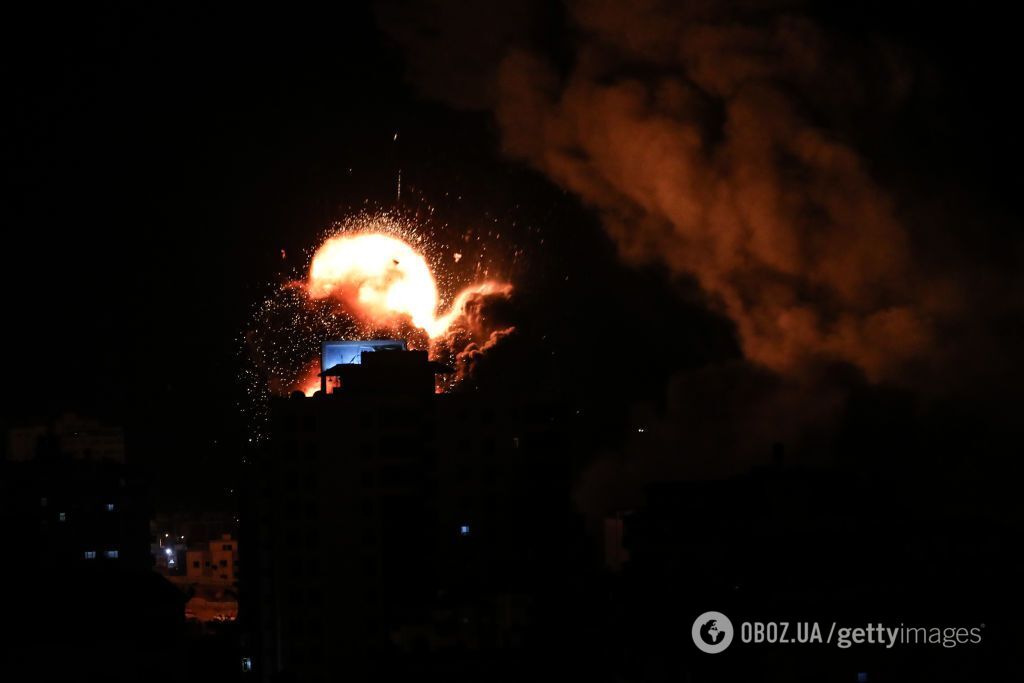 Сектор Газа после воздушного удара Израиля