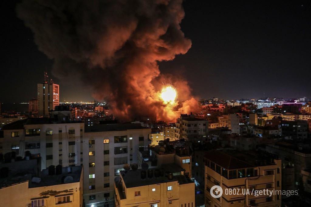 Сектор Газа после воздушного удара Израиля