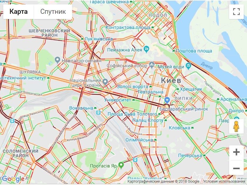 Київ скували багатокілометрові затори: мапа ''червоних'' зон