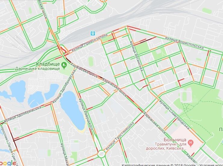 Вулиці Києва паралізували затори: карта "червоних" ділянок