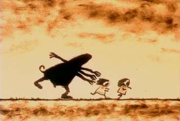 кадр из советского мультфильма "Келе"