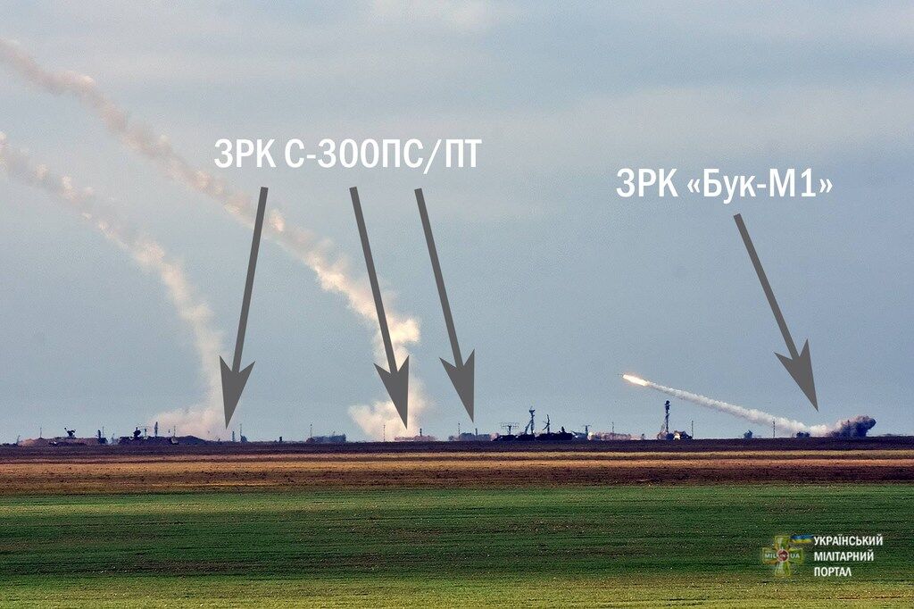 Пуски із ЗРК "Бук-М1" та С-300