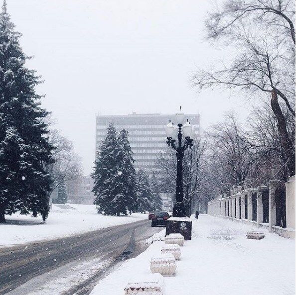 Снігопад у Дніпрі: в мережі з'явилися барвисті фото