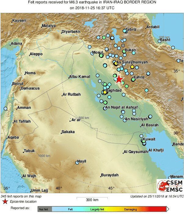 На кордоні Ірану та Іраку стався потужний землетрус: понад 500 постраждалих
