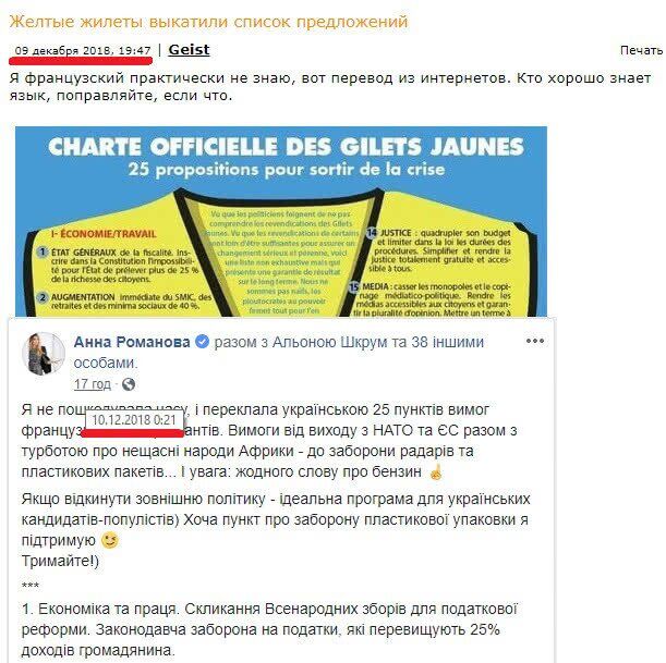 ''25 требований "желтых жилетов'' во Франции оказались фейком Кремля: громкое расследование