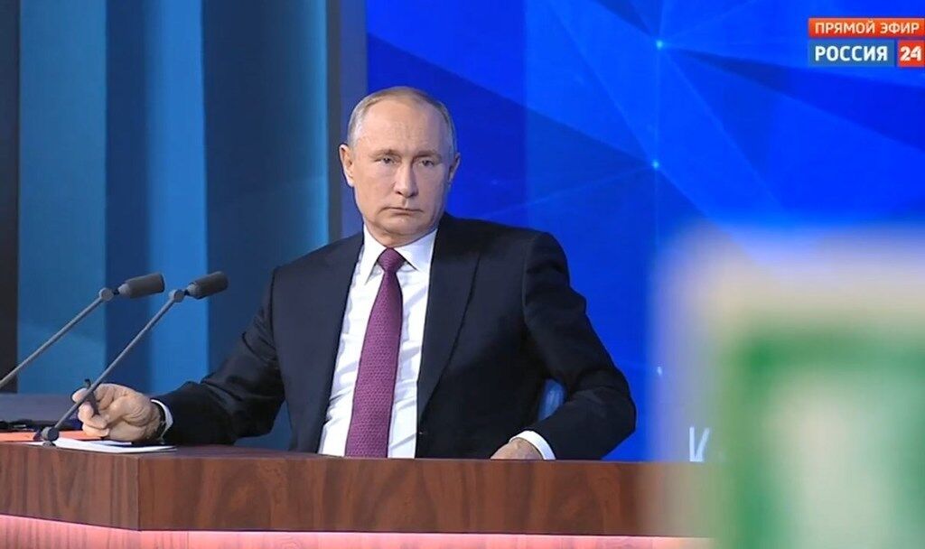 Владимир Путин на пресс-конференции в Москве