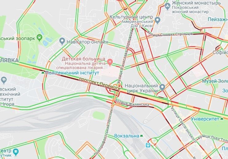 Киев парализовали многокилометровые пробки: подробная карта 