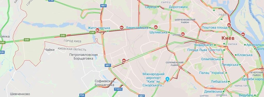 Київ паралізували затори і численні ДТП: мапа "червоних" вулиць і аварій