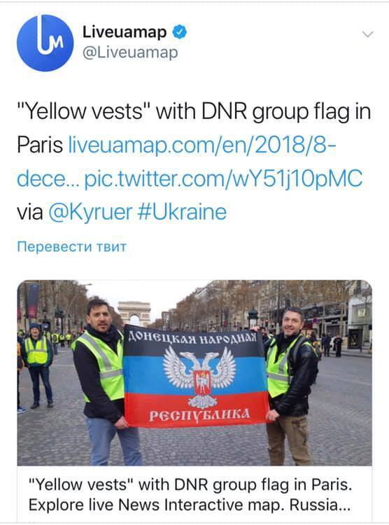 Прапор ''ДНР'' і російський мат: в протестах у Франції знайшли ''вуха Кремля''
