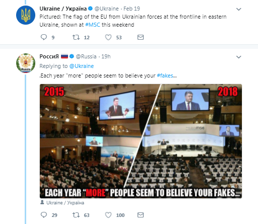 "Больше, чем ваших на Олимпиаде": Украина и Россия потроллили друг друга в соцсети