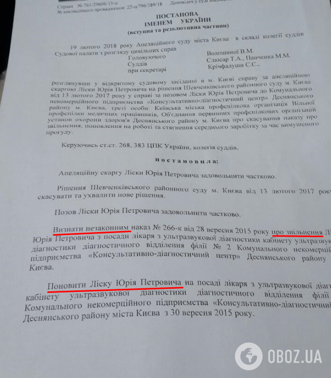 Постановление Апелляционного суда г. Киева