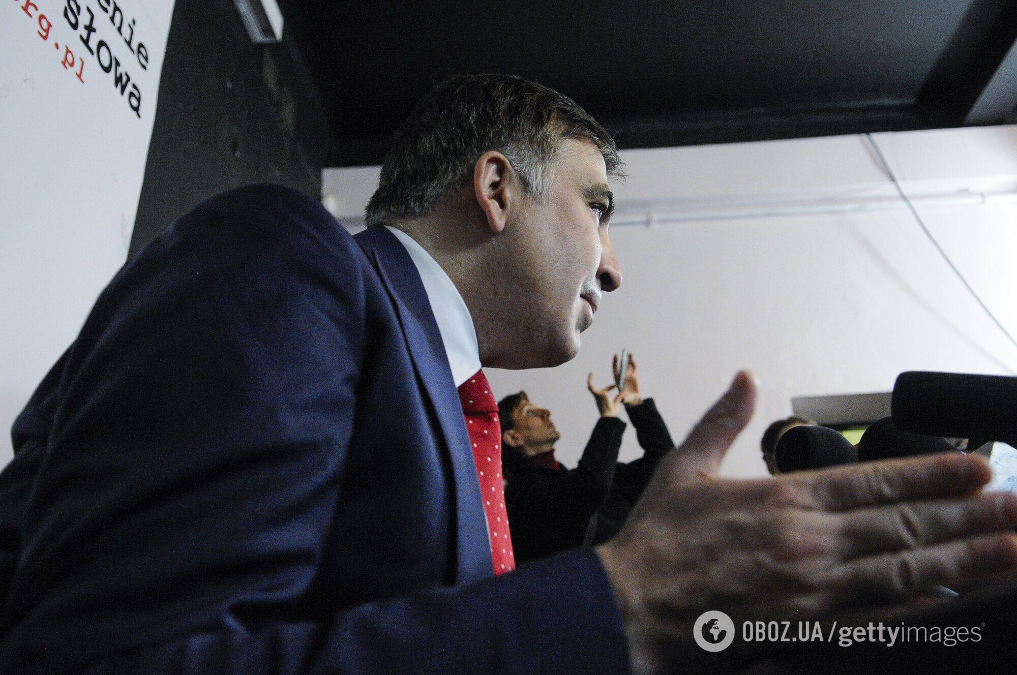Пресс-конференция Саакашвили в Польше на следующий день после депортации