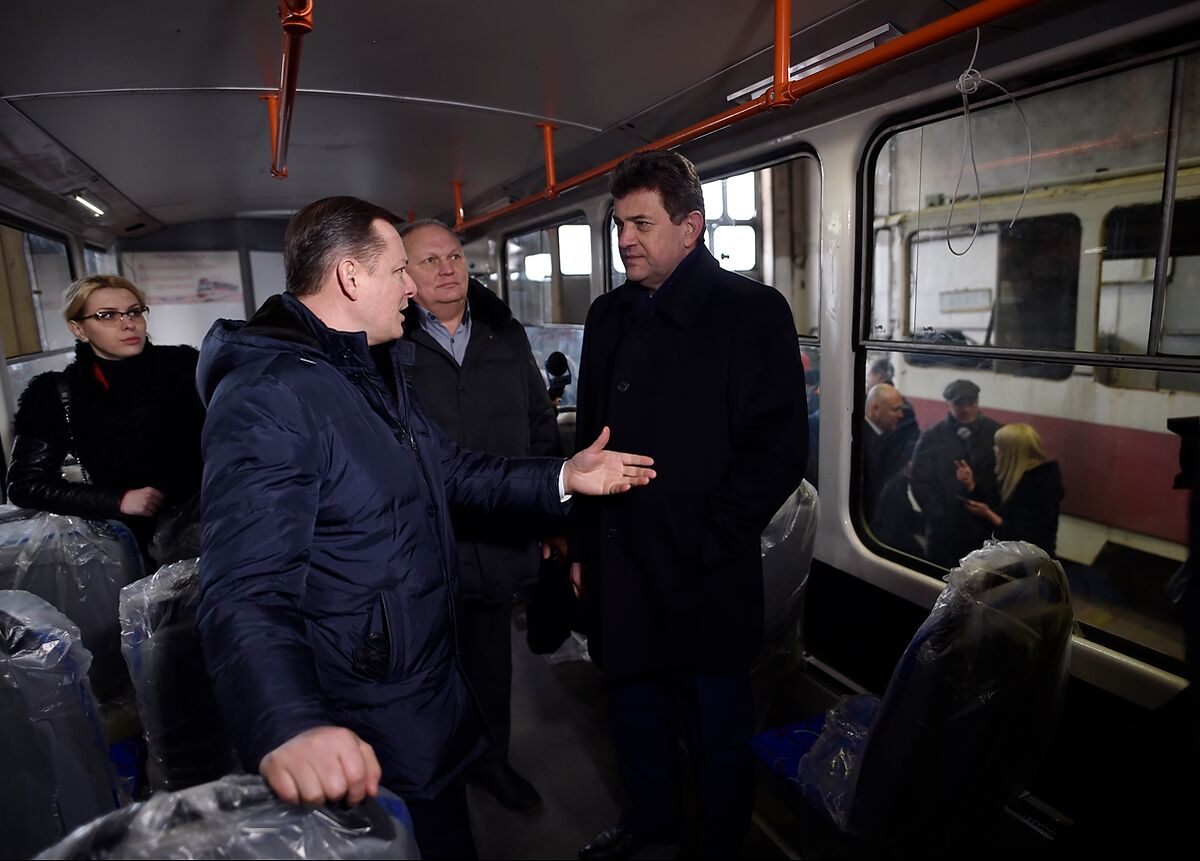 Олег Ляшко в Запорожском трамвайном депо