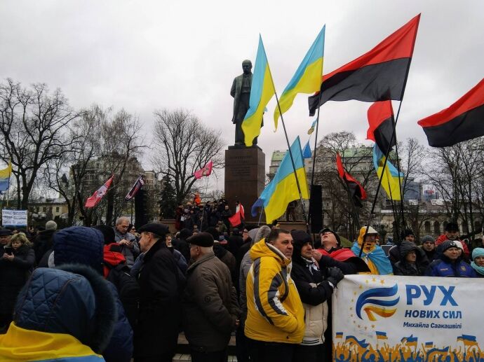 У Києві пройшло віче прихильників Саакашвілі: всі подробиці