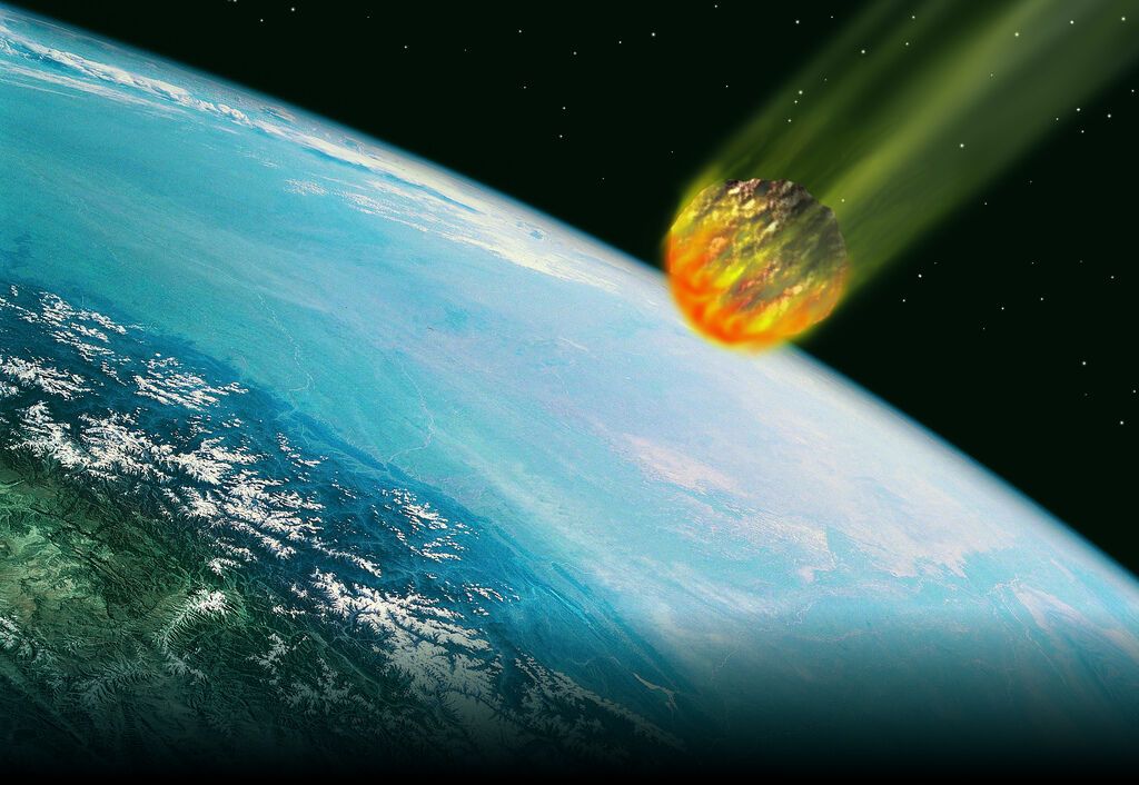 Гипотетическое падение астероида на Землю. Иллюстративное фото
