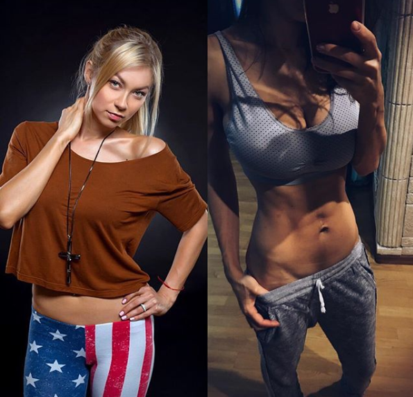 Поліна Логунова до і після схуднення